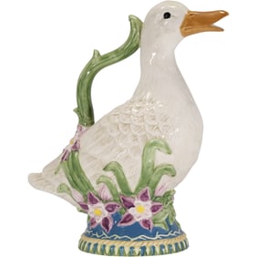 Ceramic Figural Duck Water Pitcher 12 inches height x 14 in. wide