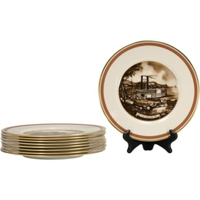 Set 9 LENOX Fine Porcelain Cabinet Plates Currier & Ives by Minga Pope Patchin, 1st Edition