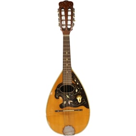 Vintage Cremona Bowl back Mandolin, Czechoslovakia with MOP Inlaid Design 25 in. length