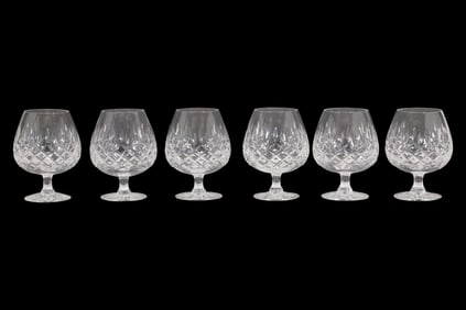 Set of 6 Stuart Crystal Glendevon Cut Brandy Glasses