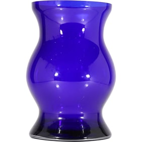 Large Cobalt Blue Shaped Vase 14 in. height x 9 in. wide