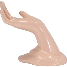 Mid Century Modern Pink Ceramic Hand Figurine Vohann of California, Dresser Jewelry Display