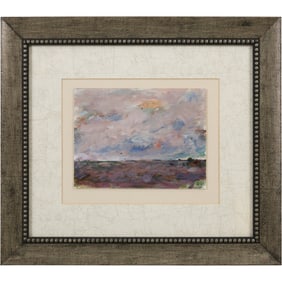 Andrew Zietkiewicz, Polish / American. "Jersey Shore" Tempera on Cardboard, Signed "AZ" & Stamp