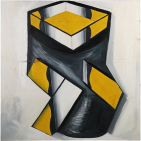 Will Mentor, b. 1958 American, Large Abstract Oil on Canvas Painting, Dated 1983, Titled