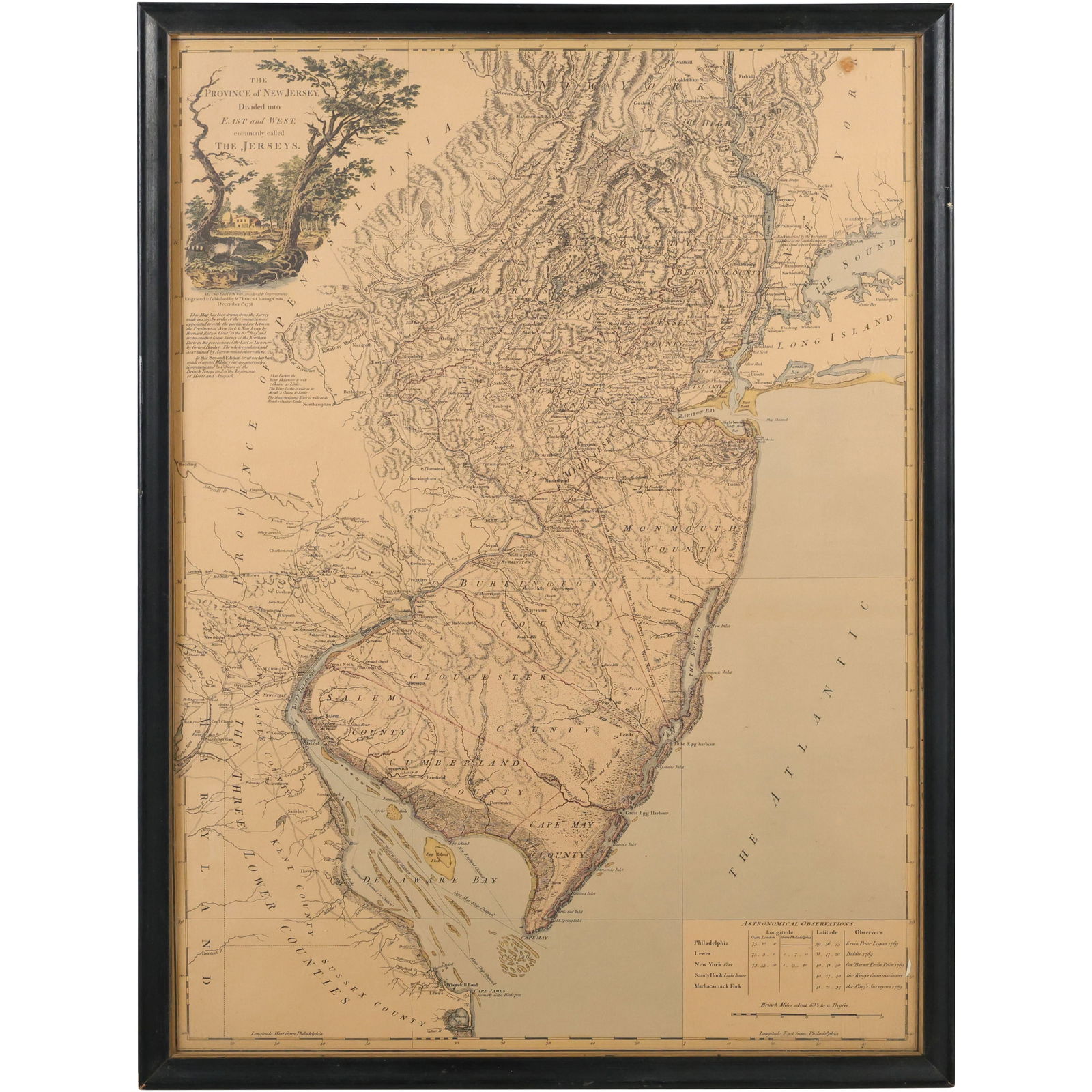 Framed Vintage Map: The Province of New Jersey (1 of 20)