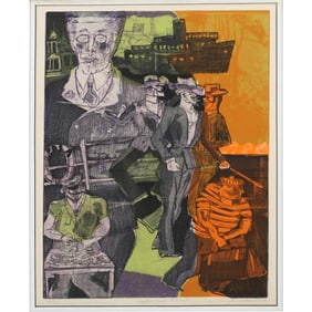 Warrington Wickham Colescott, Jr. (1921 - 2018) Wisconsin, California, Color Etching Death of Venice