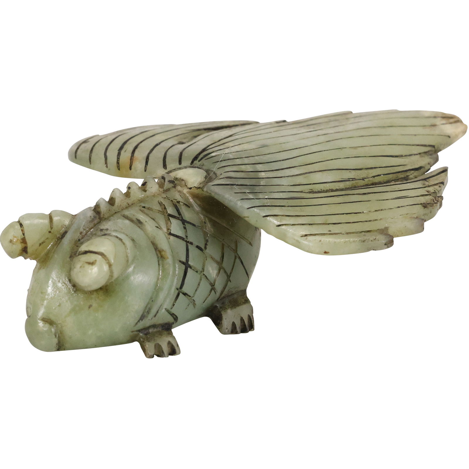 Chinese Vintage Natural Jade Carving Goldfish Figurine Fengshui Statue 6 inches (1 of 19)