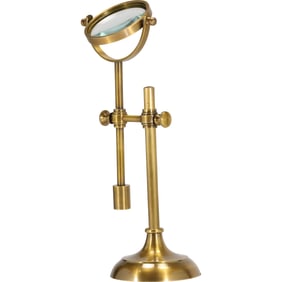 Vintage Adjustable Brass Desk Top Magnifying Glass 11 in. height x 6 in. wide