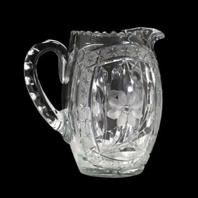 Royal Brierley Crystal Fuchsia Cut Whisky Water Jug 9 in. height x 9 in. wide
