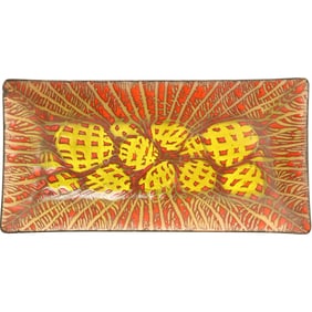 1950’s Annemarie Davidson Copper Enamel Handcrafted Sierra Madre California Tray 9 inches