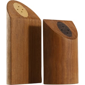 Danish Modern Salt and Pepper Wood Shakers, Very Stylish, 5 in. height