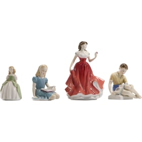 4 Assorted Royal Doulton Fine Porcelain Figure Statues including Penny, Alice, Marianne
