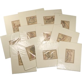 12 Assorted Vntage MAPS, all are matted and shrink wrapped 12 in. x 12 in