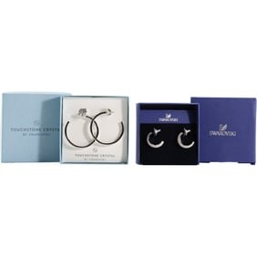 2 Fashion Earrings with Swarovski Crystals - See Pictures - with boxes