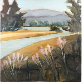 Large Oil on Canvas Painting titled "Wine Country", 36 in. x 36 in.