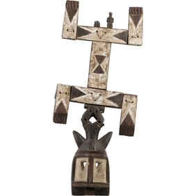 Kanaga mask used by the Dogon people of Mali during funeral ceremonies called dama 34.5 in.