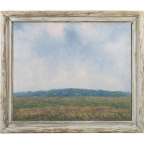 Dana Ripley Pond (1881 - 1962) American, Landscape Oil on Canvas Painting, Estate Stamp