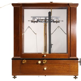 Christain Becker New York Antique Precision Cabinet Scale with Box of Weights