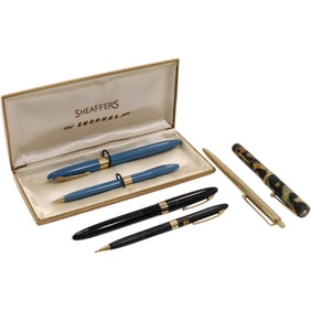 Estate Collection of 6 Assorted Vintage SHEAFFER Fountain Pen, Writing Instruments - See Pictures