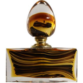Stunning Italian MURANO Studio Art Leopard Glass Perfume Bottle 5 in. x 5 in.