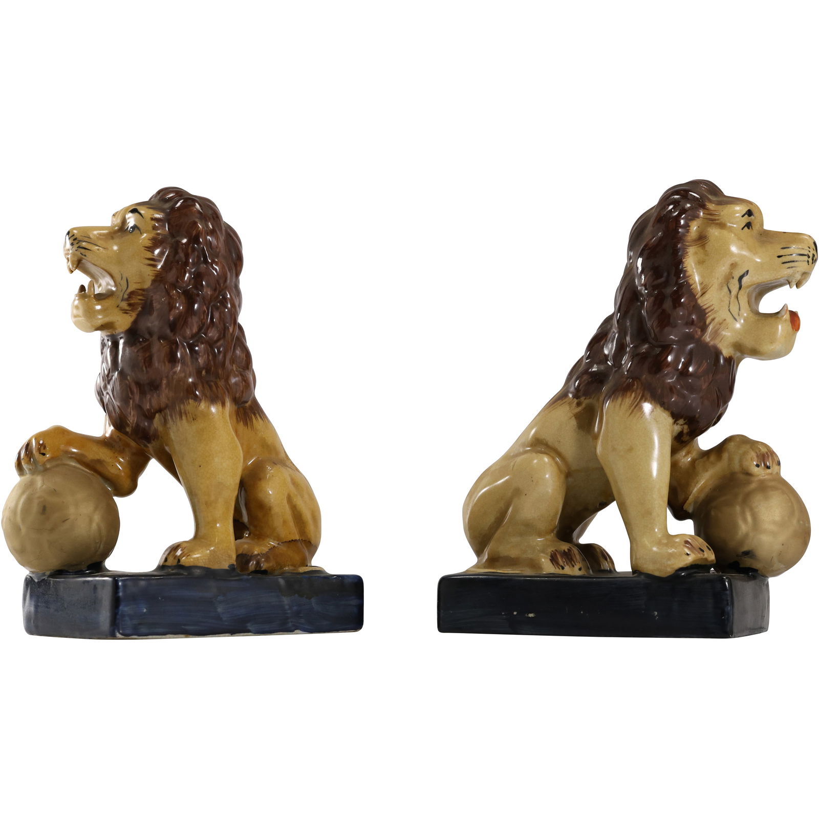 Hand Painted Classical Lions holding Ball Figural Bookends  8 in. height x 6 in. wide (1 of 20)