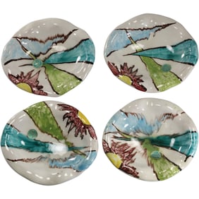 Set 4 Vintage Italian Pottery Raymor Bowl Dish Candy Server MCM Paul's Label