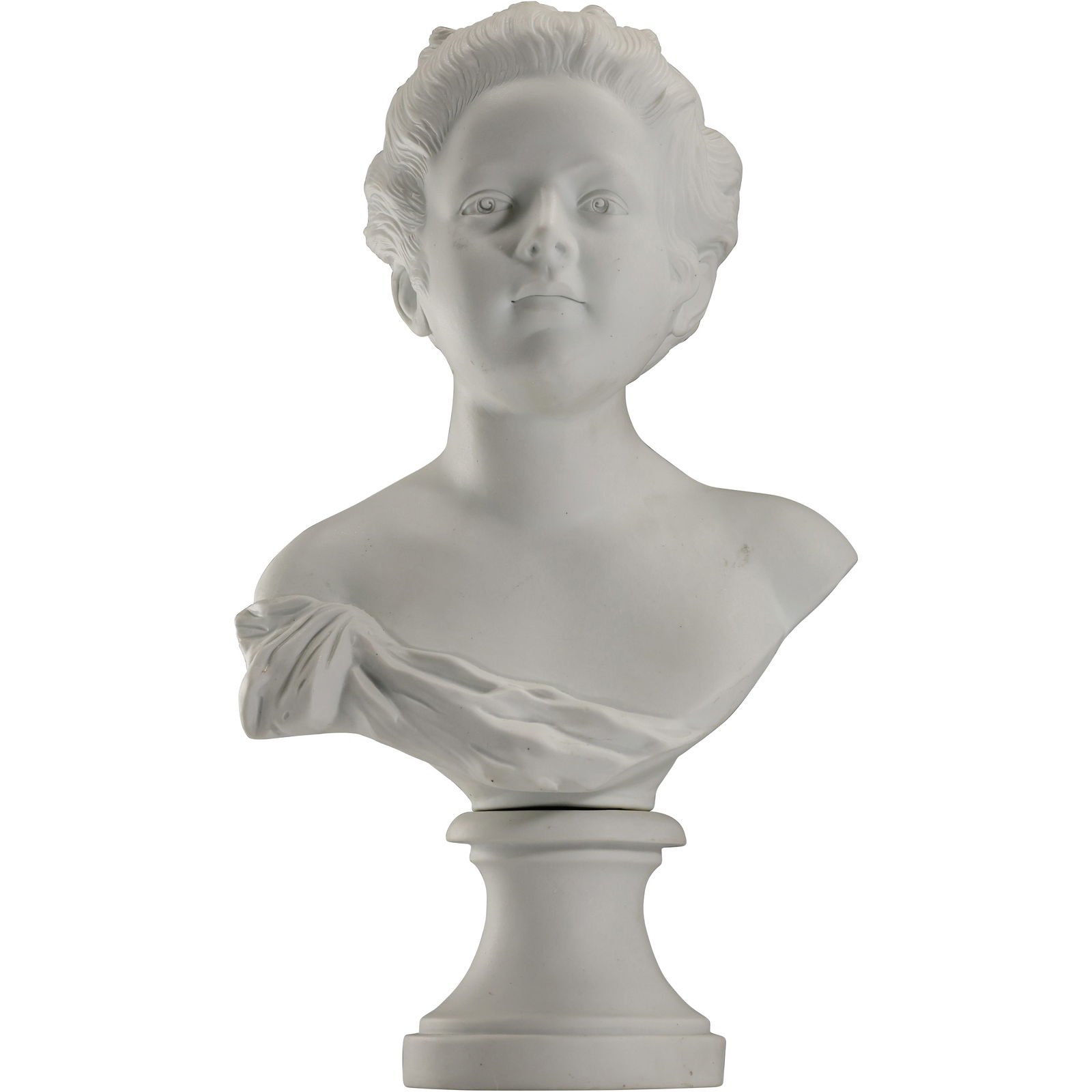 after Boucher, Continental Bust of a Young Woman, French Parian Bisque Porcelain, 16 in. height (1 of 16)