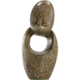 Mid-Century Modern Cast Polished Marble Modernism Figure Sculpture 11 in. height x 6 in. wide