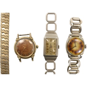 14K GF Wadsworth Illinois Wristwatch Band marked 12K GF Luster [non working];  Benrus