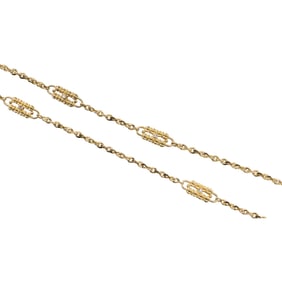 Camrose & Kross Long Gold Tone Necklace with Crystals 30 in. x 1/2 in.