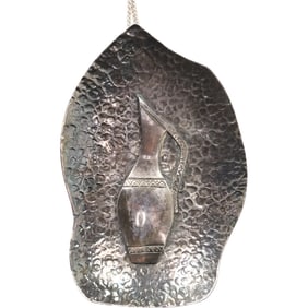 .925 Sterling Silver 33.9 grams M.C.J. Large Pendant Necklace on .925 Sterling 24 in. Chain