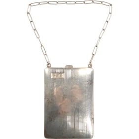 Sterling Silver 98.4 grams Ladies Purse with Coin Placements 3 1/2 in. x 2 1/2 in.