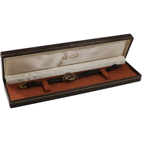 Vintage GUCCI Wristwatch  , 1 in. dia. face, with Original GUCCI Box