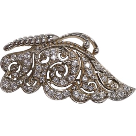 Ornate Sterling Silver Butterfly Pin 1 5/8 in. x 7/8 in.