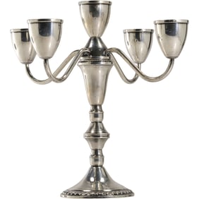 Duchin Sterling Silver Weighted 5- Light Candelabrum 10 in. height x 8 in. wide