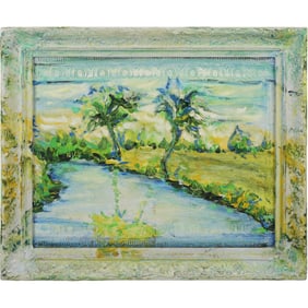 Ava Day, titled "Brooklyn", Vintage Landscape Oil Painting, Signed, Framed