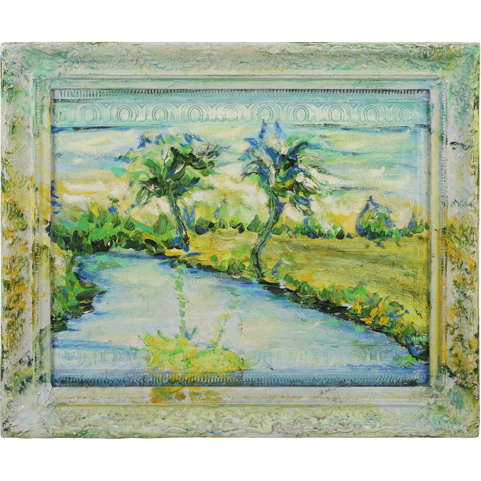 Ava Day, titled "Brooklyn", Vintage Landscape Oil Painting, Signed, Framed (1 of 13)