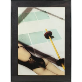 Framed Decorative Print Poster, Woman on a Gym Floor, Framed 31 in. x 23 in.
