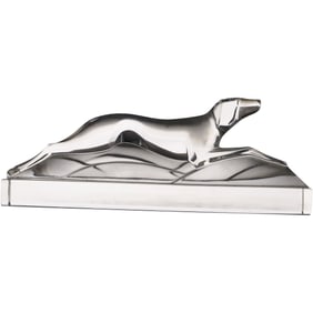 Signed Baccarat Greyhound Dog Crystal Glass Figural Paperweight