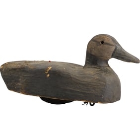 Early American Folk Wooden Duck Decoy 7 in. x 14.5 in. length