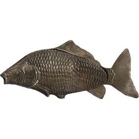 Unique Silver Plated Metal FISH Figural Holder for Menu, Card, Letter, Napkins 4 in. x 9 in.