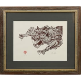 WILLIAM GROPPER, Lithograph of a CAT, Signed and Numbered 60/200