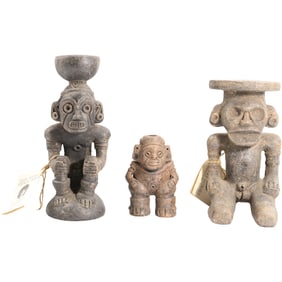 3 Assorted Espacio Taino Indian Art sculptures (Dominican Republic)), Original Label, 8 in. height