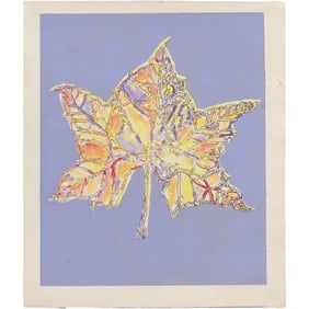 Signed Lithograph from Estate of Peter Passuntino [b. 1936 Illinois / France] Autumn Leaf