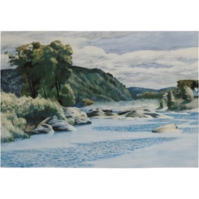 Print of Edward Hopper's watercolor painting "Windy Day" Signed & Numbered 42/150