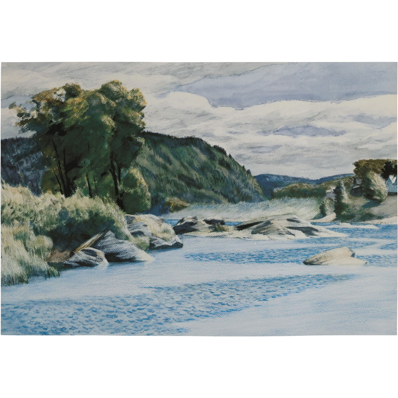 Print of Edward Hopper's watercolor painting "Windy Day" Signed & Numbered 42/150 (1 of 14)