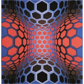 Print "Pillango" by Victor Vasarely, Op Art, Signed and Numbered 123/500
