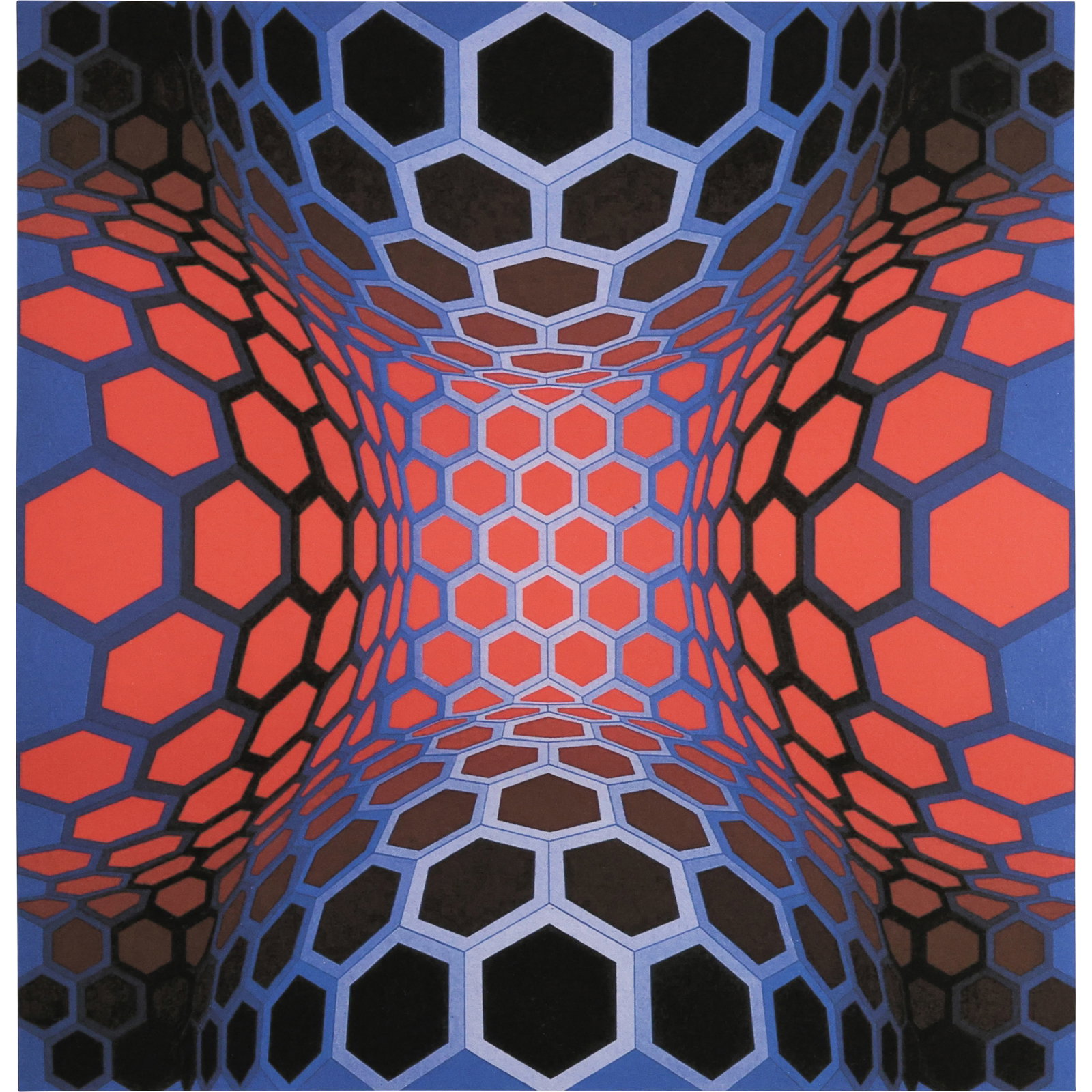 Print "Pillango" by Victor Vasarely, Op Art, Signed and Numbered 123/500: Print "Pillango" by Victor Vasarely, Op Art, Signed and Numbered 123/500. size: image 12h x 12w paper 19.5h x 14w s:mpcs