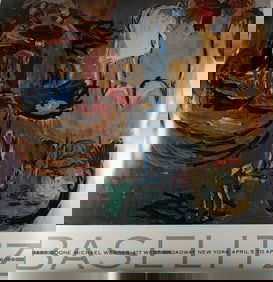 Poster exhibition of work by German artist Georg Baselitz at the Mary Boone Michael Werner Gallery