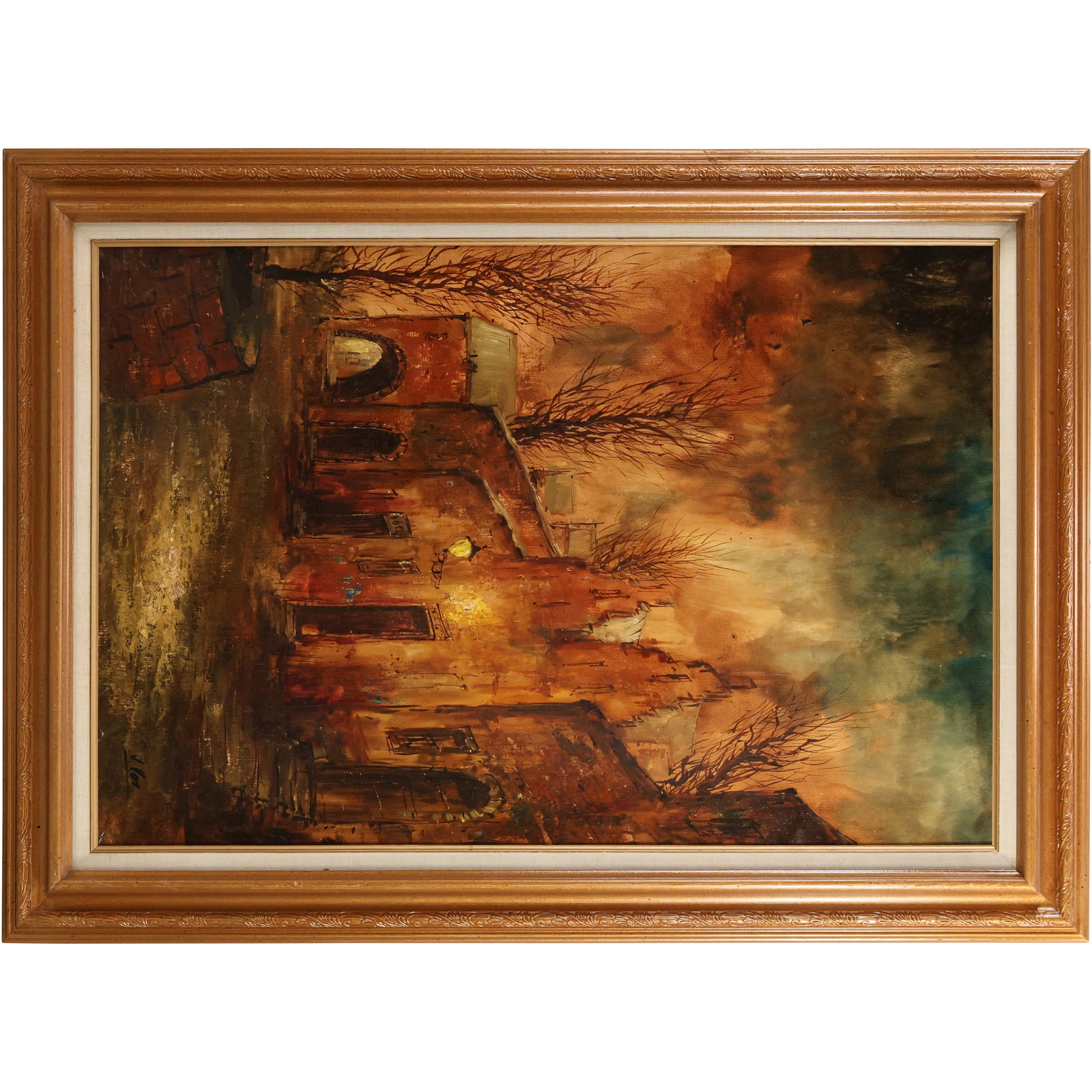 Dutch School (20th century), Street Scene in the evening, oil on canvas, signed lower right "J. Vos" (1 of 16)